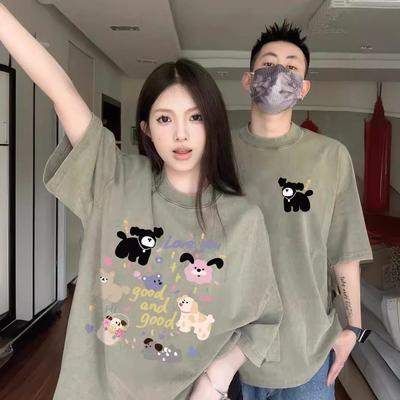 2025 Summer Oversized Unisex Pure Cotton Short-Sleeved T-Shirt - Trendy Couples' Wear