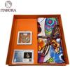 ITARORA Butterfly Love Flower Silk Scarf & Brooch Set