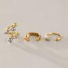 Stainless Steel Ring Gold Two-Tone Geometric Band Fashion Jewelry Women