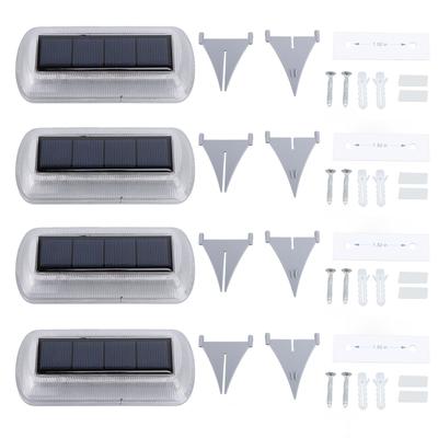 4Pcs Solar Ground Light IP65 Water Resistant 3000K Warm Light Solar Step Light Landscape Lighting