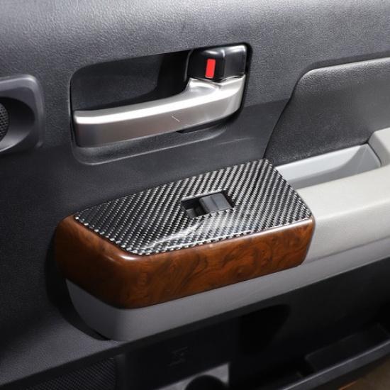 Soft Carbon Fiber Window Switch Panel Trim Cover Set Fit For Tundra 2007-2013