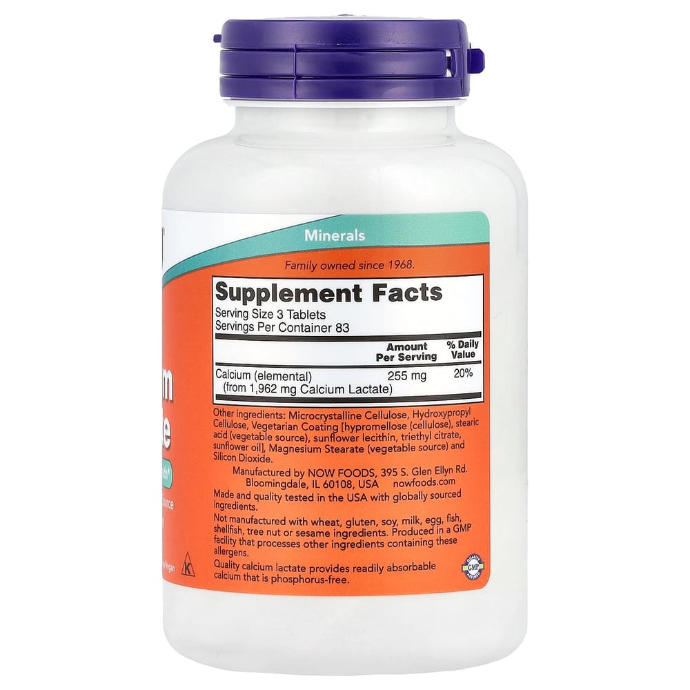 Now Foods Calcium Lactate 250 Tablets