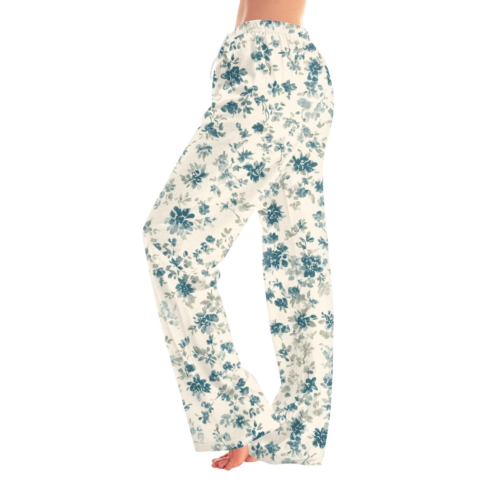 

Женские пижамные штаны, одежда для сна, повседневные брюки с эластичной резинкой на талии, удобные прямые свободные брюки для йоги M