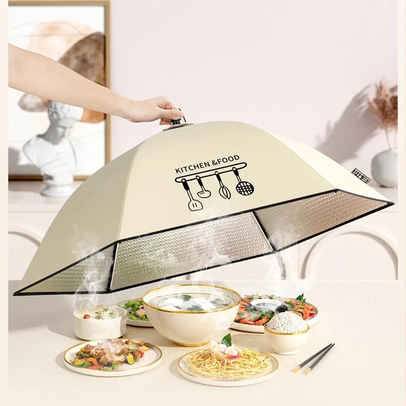 Food Insulation Cover Winter Folding Dustproof Dining-table Food Cover Rice Vegetable Utensil Cover Kitchen Gadgets Accessories