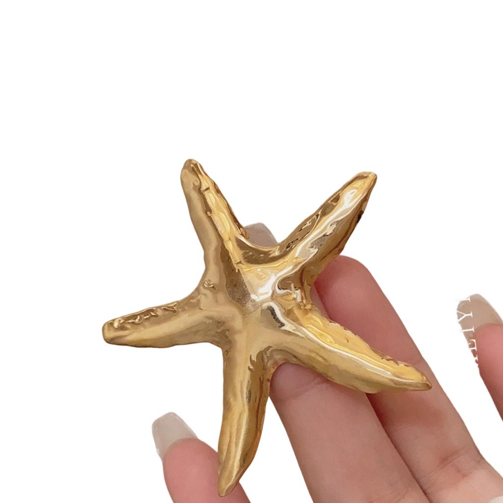 Corsage Pin Starfish Shape Brooch Unique Brooch Pin Clothing Brooch Alloy Texture for Friendship and Celebration