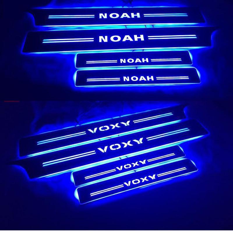 4-Piece LED Door Sill Strip for NOAH VOXY 80/70 Series - Welcome Pedal Modification.