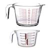 Yousheng Glass Measuring Cup with Handle 500/1000ml Heat-Resistant Pouring Spout Liquid Measurement Tool Easy-Pour Spout Cooking Utensil for Milk Eggs
