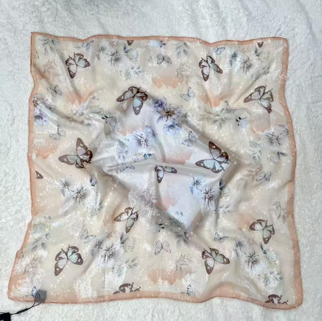 

[70X70] Квадратный платок Маленький шелковый платок Декоративный Пасторальный Платок для стрижки волос Головной убор в литературном стиле 70*70