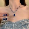 European and American Court Style Zircon Water Drop Fringed Necklace Accessories Women's Sweater Chain Necklace Accessories