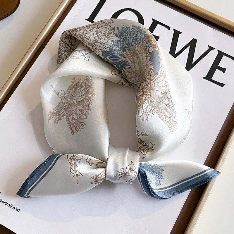 100% Natural Real Silk Scarf Women Bandana Square Scarves Wrap Kerchief Mulberry Spring Luxury Summer Beach High Quality Hijab
