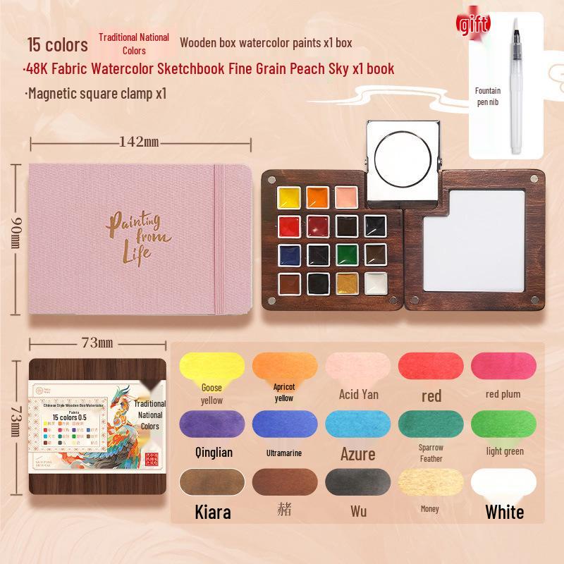 Feile Mini Travel Watercolor Set - Portable Solid Palette for Bird Painting
