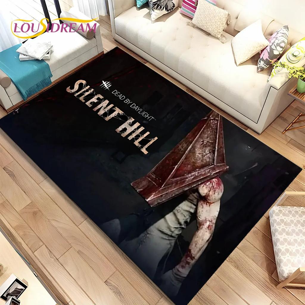 Teppich mit Horrorfilmspielen von Silent Hill, Teppich für Wohnzimmer, Schlafzimmer, Sofa, Fußmatte, Dekoration, rutschfeste Bodenmatte für Kinder