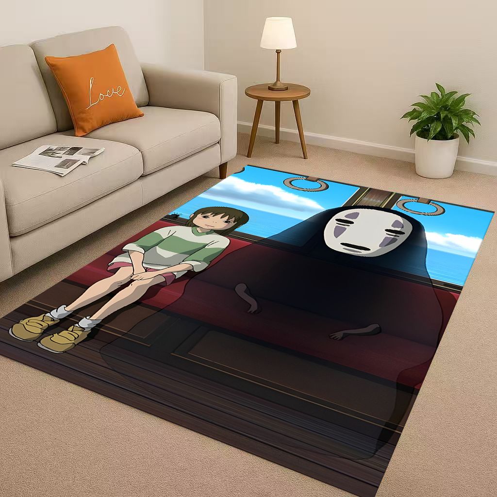 Classic Cartoon Spirited Away No Face Man Living Room Non-Slip Area Rug Soft Carpet for Bedroom Playroom Sofa,Home Decor Doormat