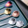 4Pcs/Set Mixing Spoons Small Flower Teaspoon Stainless Steel Coffee Spoon Cute Ice Cream Dessert Spoon Kitchen Accessories