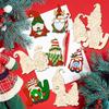 24 Stück Holz-Weihnachtswichtel-Anhänger für den Baum DIY Bastelset mit linierten Zeichnungen Perfekt für die Feiertags-Wohnungsdekoration für Weihnachten