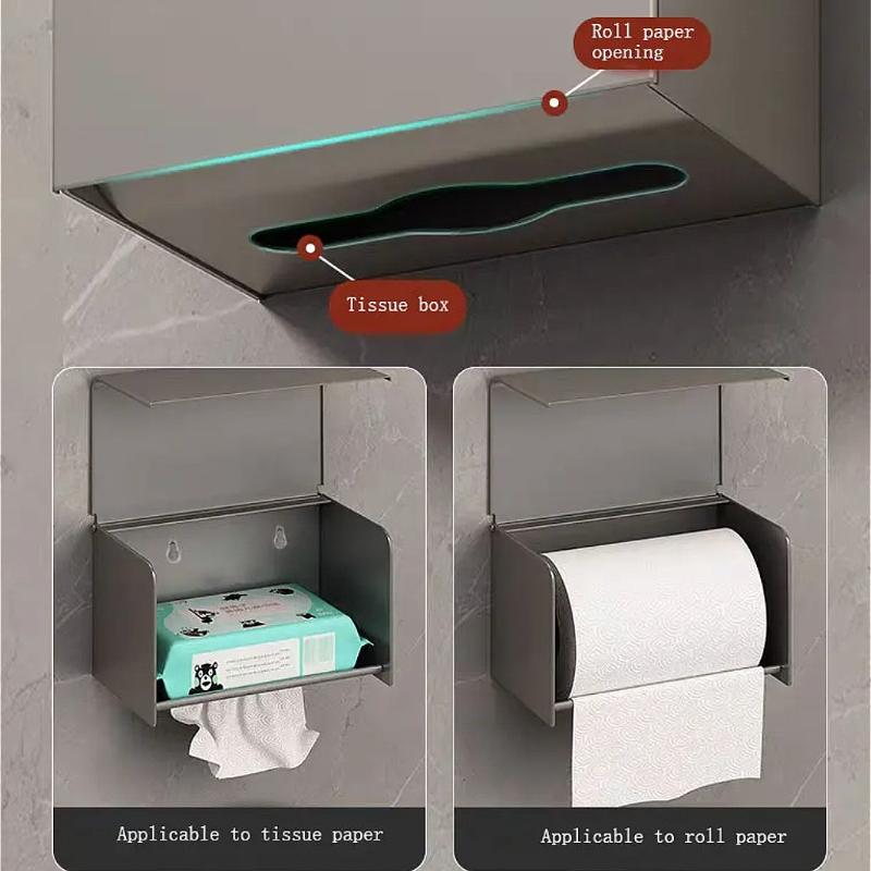 Tissue Holder Waterproof Toilet Roll Holder Wall Mounted Roll Paper Drawer Bathroom Accessories Paper Towel Holders for Kitchen