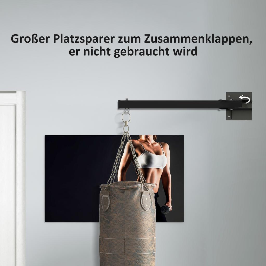 Box Sack Holder Wall Mount 9 Angles Steel Up To 100 Kg Black