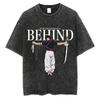 Harajuku Anime Jujutsu Kaisen Fushiguro Toji Printed Washed T Shirt Men Vintage Cotton T-shirts Manga Tee Hip Hop Male Tshirt