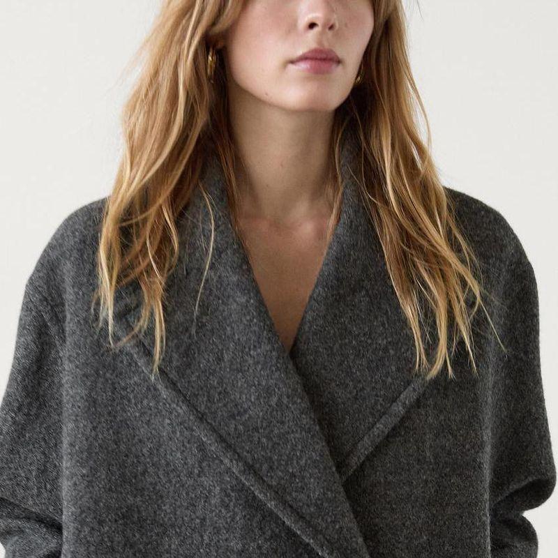 Fall and Winter New Arrival Women's Clothing Fashion Old Money Style Lapel Long Sleeves Short Version Two Buttons Woolen Outwear 6461692