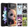Cute Animal Panda Hard PC Phone Case For Samsung Galaxy Z Flip 4 5 6 Transparent Cover For Galaxy Z Flip 3 Foldable Shockproof