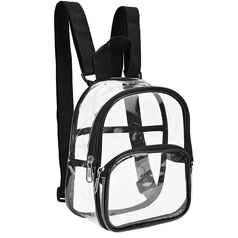 Pvc Transparent Backpack  Simple Lightweight Backpack Cute Mini Clear Bags Waterproof Travel Schoolbag Sports Bags