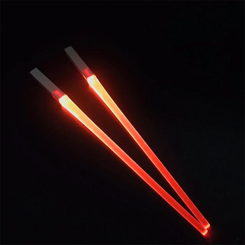 1 Pcs LED Lightsaber Chopsticks Reusable Kitchen Light Up LED Chopstick Creative Glowing Chopsticks Hotel Restaurant Tableware
