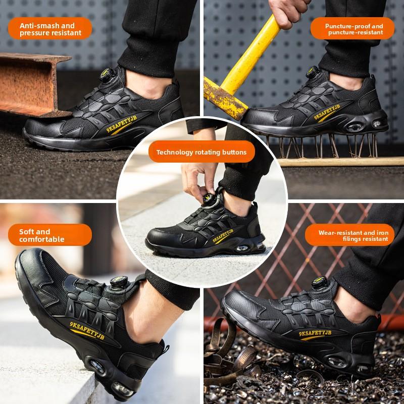 Men's Safety Shoes Steel Toe Men's Boots Anti-smash Anti-puncture Work Boot Working Footwears Slip-Resistant Boots Breatheable