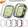 Bling Etui PC Na Huawei Watch Fit 3 Dwurzędowe Kryształowe Diamentowe Etui Ochronne PC Pasek Ochronny Paska Zegarka