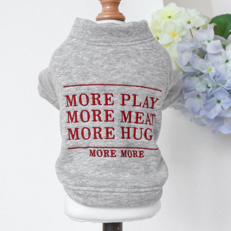

Dog Clothes Dog Cat Autumn Gray Handsome Open Button Jacket Sweater Small Medium Dog Two-legged Lettered Slogan Hoodie Pink XS сірий