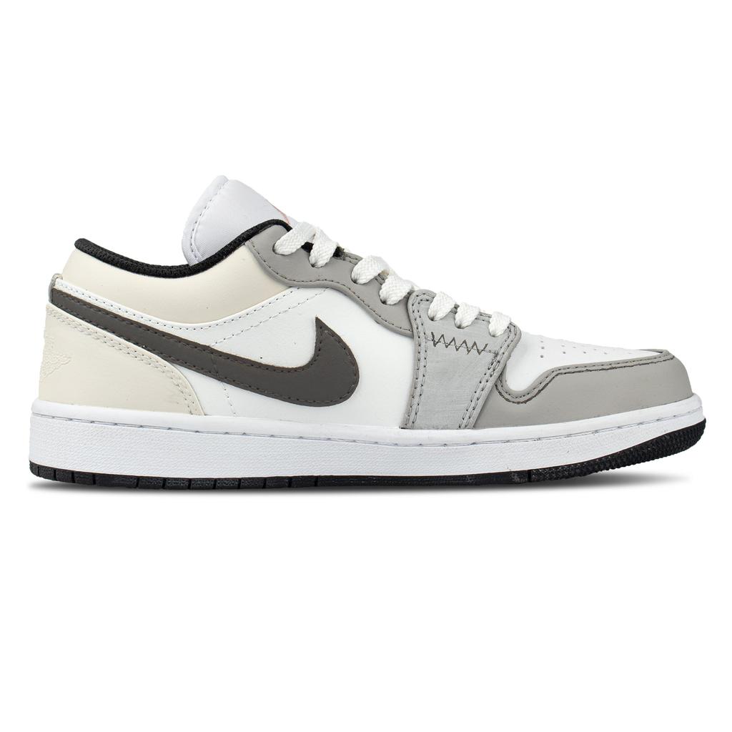 Jordan Air Jordan 1 Cow Leather Abrasion Resistant Low top Skateboard Shoes Unisex Gray 553558-165(team1954-)