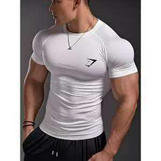 GYMSHARK Men's Quick-Dry Breathable Compression Short Sleeve T-Shirt
