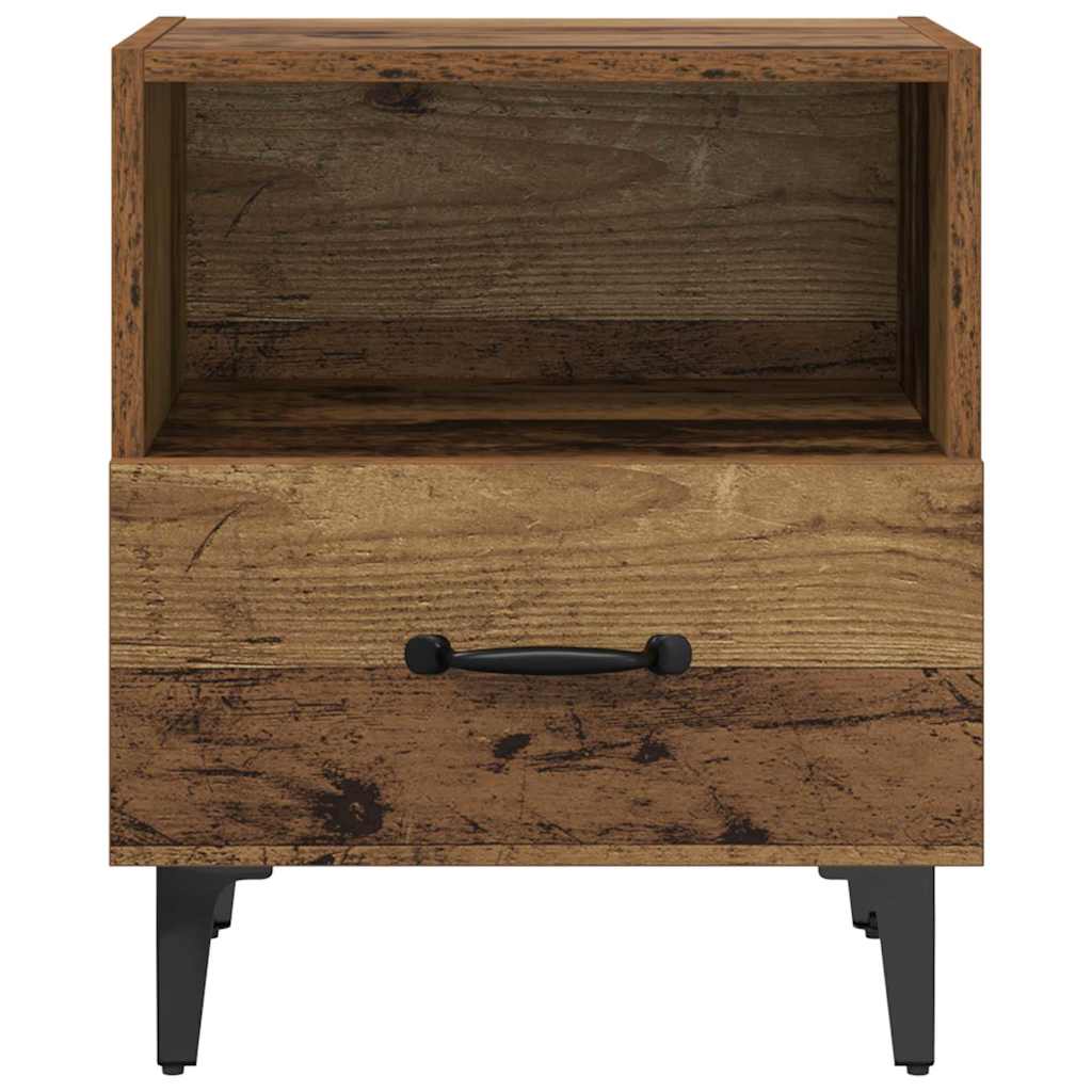 Nightstand Set of 2 Reclaimed Wood Look 40 X 35 X 47.5 Cm Engineered Wood