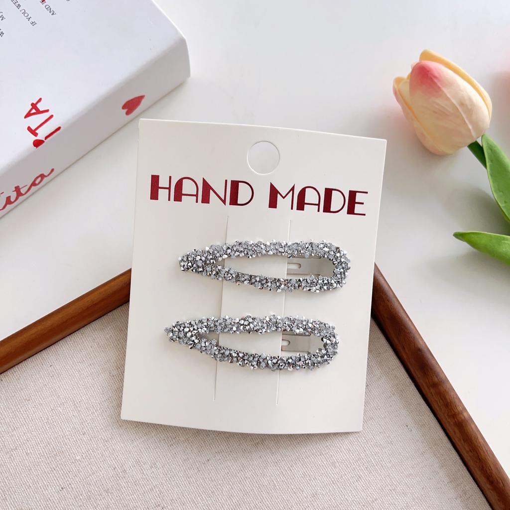 Spinka do włosów z kryształkami w kształcie serca i gwiazdy  Akcesorium do włosów na grzywkę boczną  Geometryczna pusta spinka do włosów na potylicę