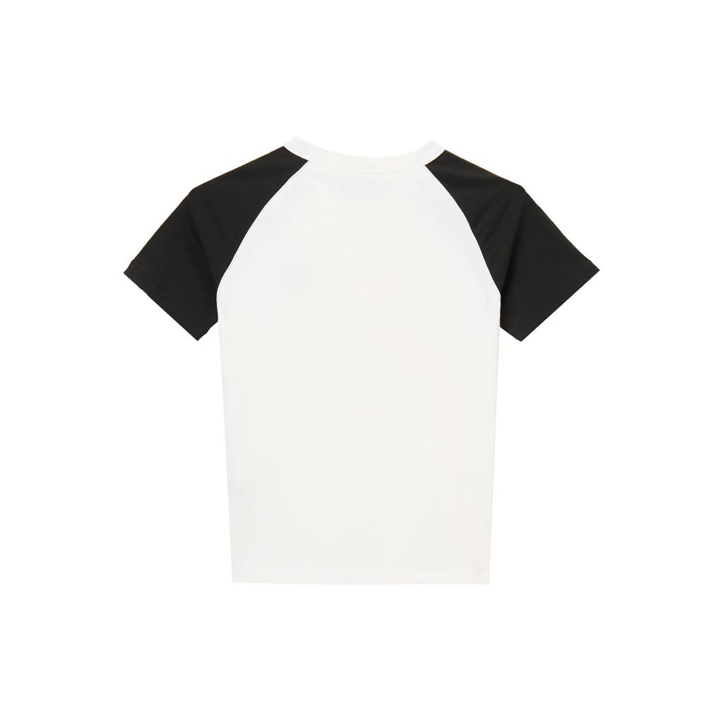 adidas Originals Camiseta de Manga Corta con Cuello Redondo a Rayas de Corte Slim para Mujer Tops Blanco JD0834