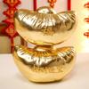 Chinesischer Stil Goldene Glückskürbis Kissen mit Stickerei Festmuster für Heimdekor