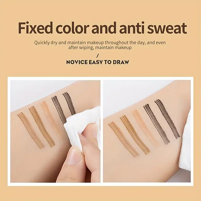 Waterproof 4 Point Liquid Eyebrow Pencil Eyebrows Pen Eyebrow Tattoo Waterproof Liquid Black Eye Brow Makeup Pencil Microblading
