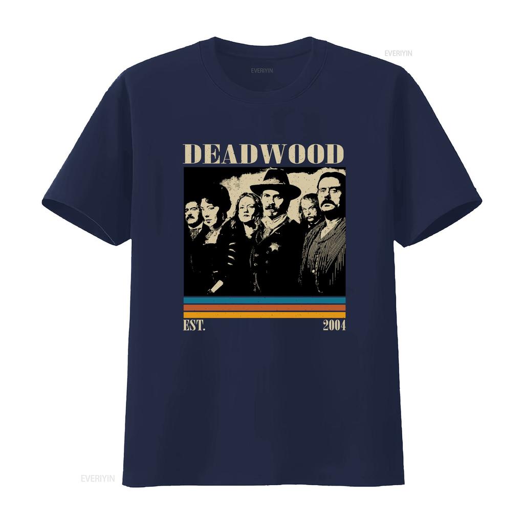 Vintage Retro Deadwood Western TV Show Classic Characters Print Casual T Shirt vintage Washed fashion Unisex