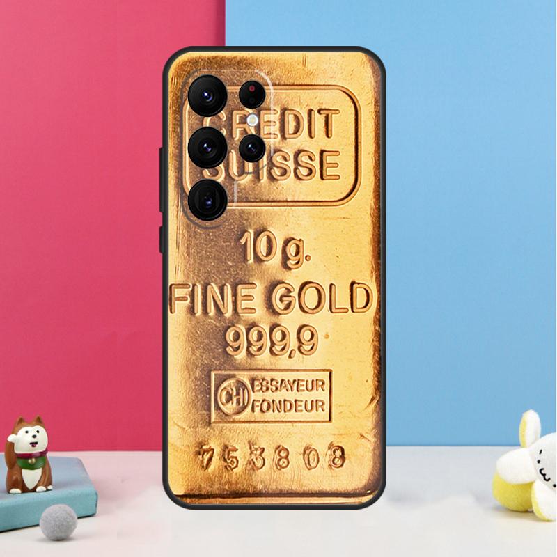 Switzerland Fine Gold Case For Samsung Galaxy S25 S26 Ultra S20 S21 S22 S23 S24 S10 Plus S25 FE Back Cover Shell
