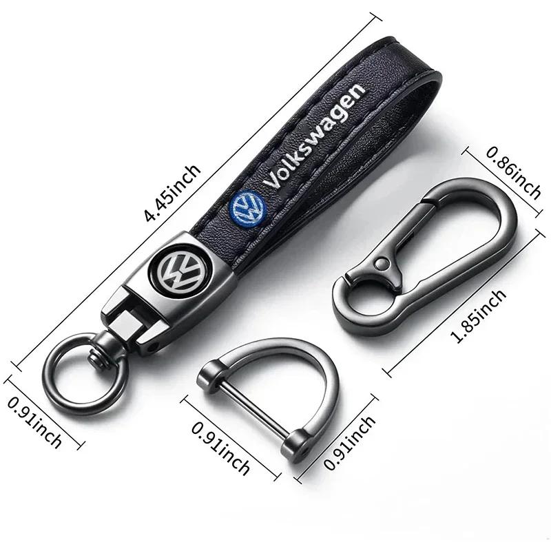 2025 Hot Luxury Leather Keyring Fashion Car Logo Keychain Pendant for Volkswagen Golf Passat Jetta Touareg Tiguan Polo Sharan Sa