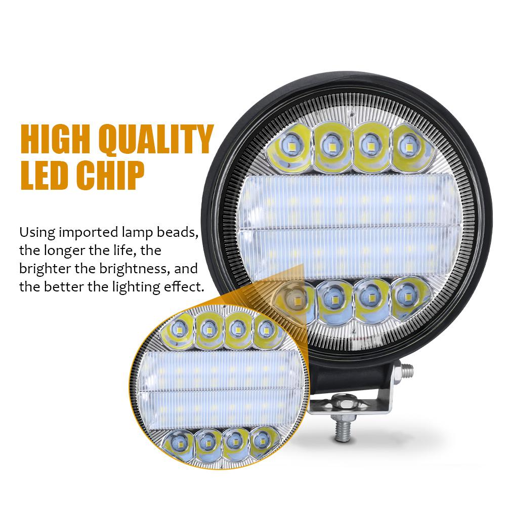 4x4 Led Work Light 72W 24LED Tractor Fog Light High Power Bar Round Spot offroad ATV Jeep For Truck SUV 4WD White 6000K 12V 24V