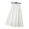 Women's High-Waisted White A-Line Skirt – Petite Mid-Length for Spring, Summer, and Autumn