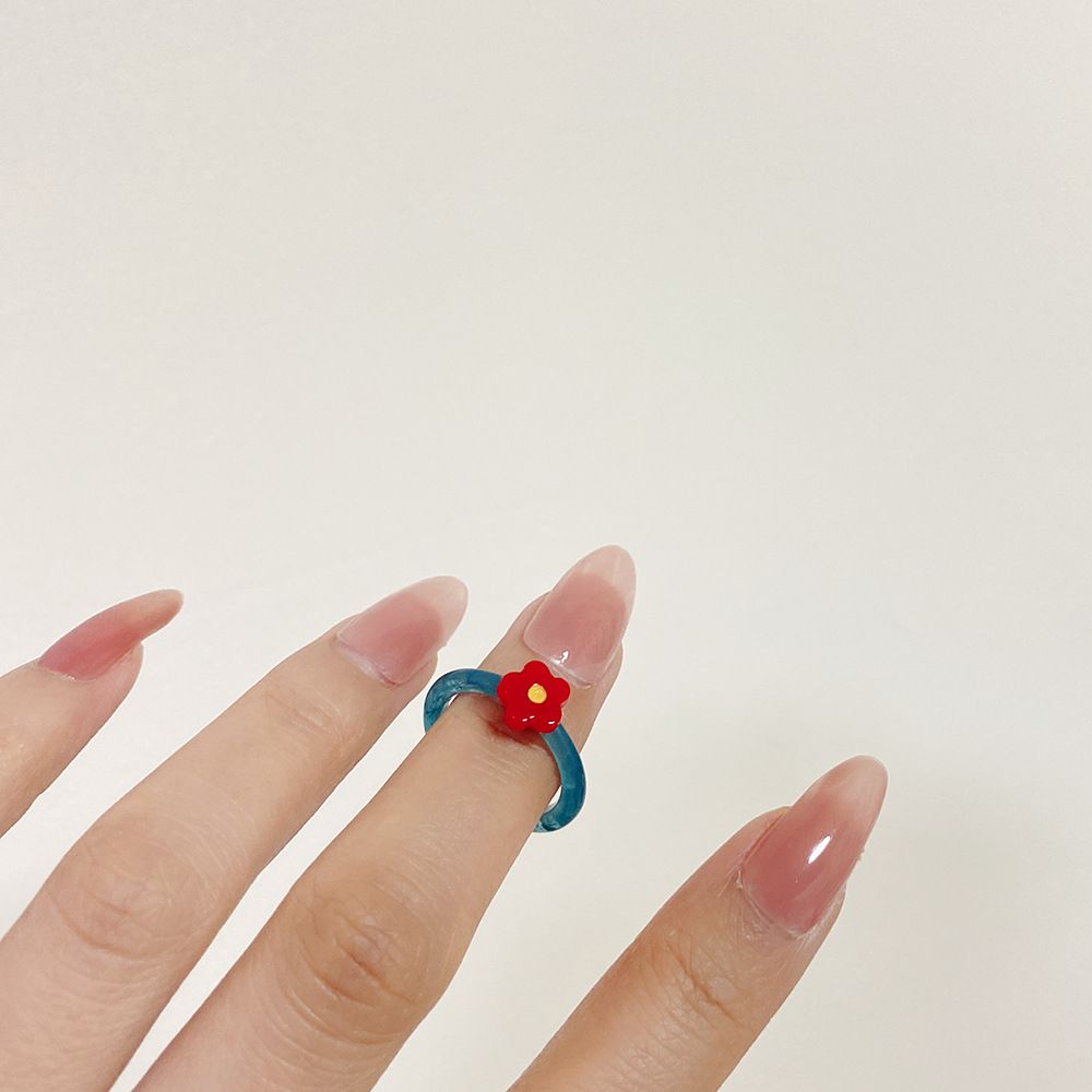 Transparent Cute Korean Girls Women Fashion Jewelry Acrylic Rings Resin Finger Rings