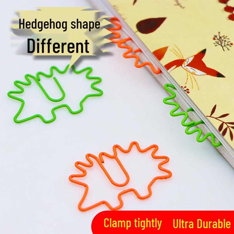 

Colorful Hedgehog Paperclip Box: Cartoon Animal-Shaped Plastic Coated Wire Clips оранжевый