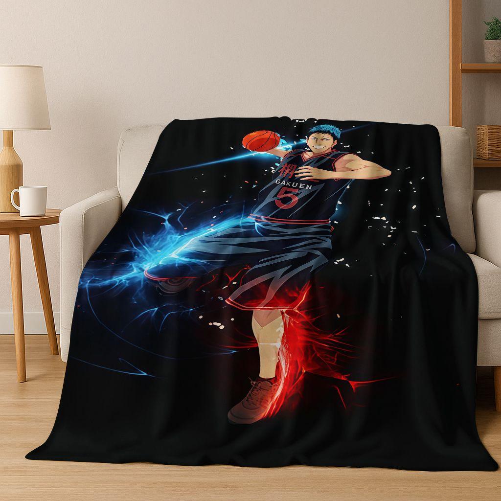 Anime Kuroko's Basketball Cartoon Art Flannel Blanket,Cozy Soft Throw Blanket for Home Bedroom Bed Sofa Picnic Cover Gift Kids