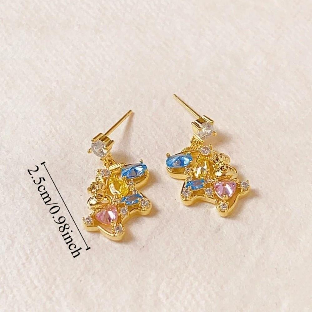 Rhinestone New Year Horse Earrings Year of Horse Horse Mascot Drop Earrings  Girl