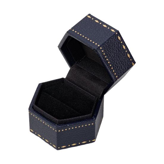 Boîte à Bague, Boîte Cadeau Hexagonale en Velours pour Bijoux, Compacte avec Protection en Éponge Douce Design Élégant, Boîte à Bijoux pour Fiançailles, Demande en Mariage, Mariage