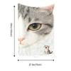Close-up of a cat's eyes Flannel printed blanket suitable for all seasons suitable for living room office sofa and travel