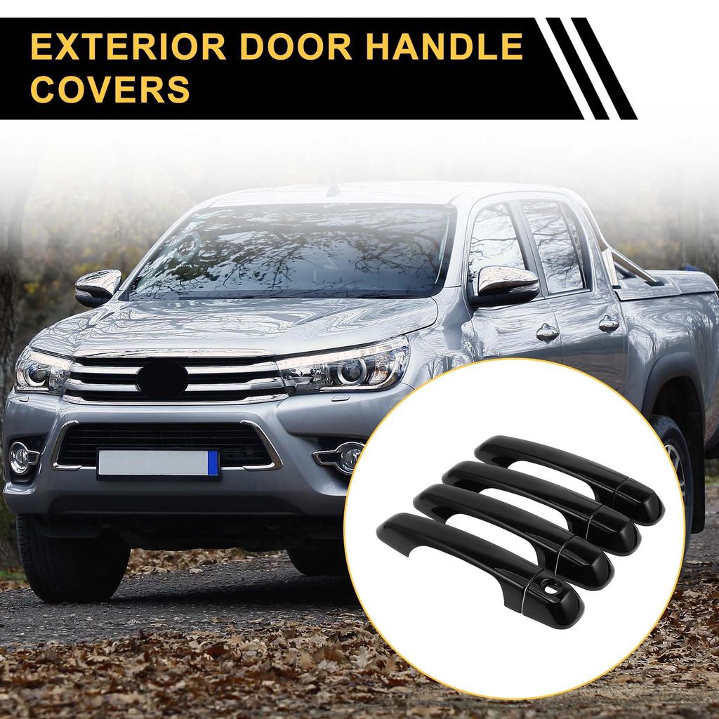 REPAIROCK Toyota 4Runner Door Handle Cover Set ABS Black Exterior Protector 2010-2019 4-Piece No Keypad Car Accessory Trim