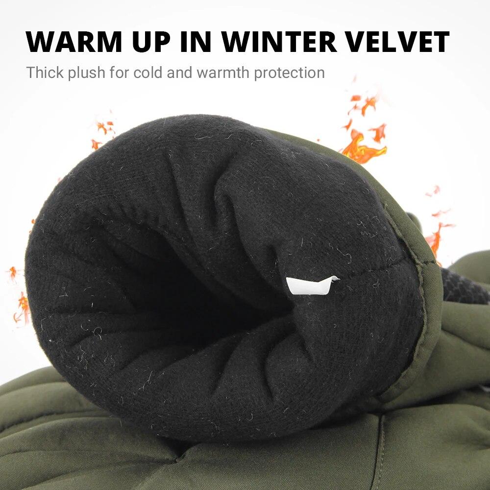 Man Motorcycle Gloves Winter Waterproof Snowboard Ski Warm Non-slip Gloves Motocross Cycling Fleece Warm Snow Touch Screen Glove