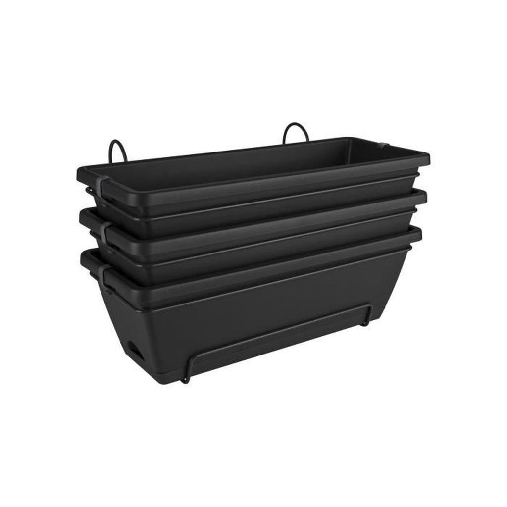 ELHO Balconniere Barcelona Allin1 - L 50 x B 28 x H 19 cm - Balcon, extérieur - 100% recyclé - Anthracite